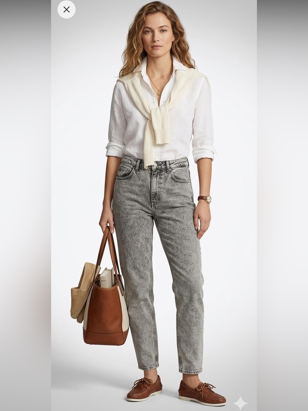 Zara Grey Highrise Tapered Leg Jean Size 4 Cotton